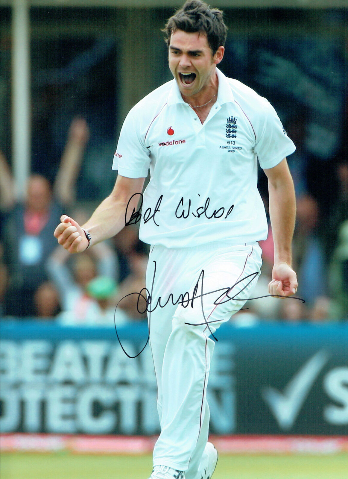 Jimmy ANDERSON Signed Autograph 16x12 England No1 Cricket Bowler Photo Poster painting AFTAL COA