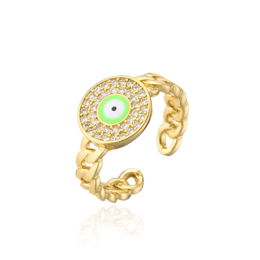 IG Style Women Geometric Copper Inlay Rings