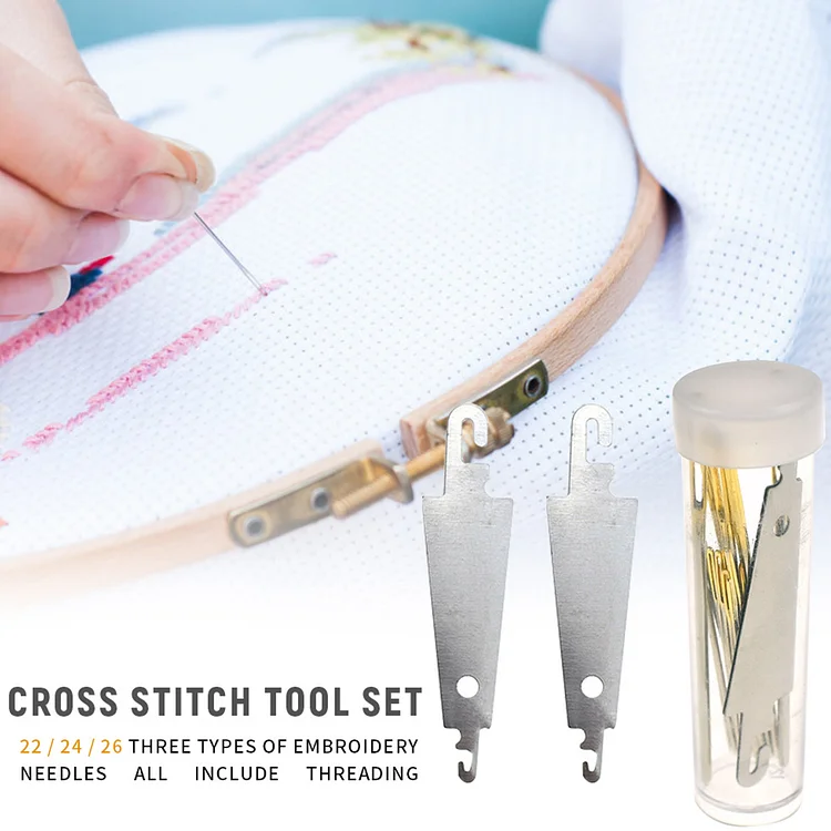 100pcs Cross Stitch Needle, 22/24/26# Large Eye Blunt Sewing Embroidery  Needles