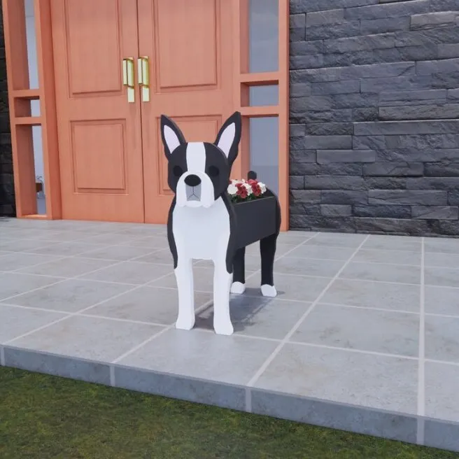Dog Planter - Boston Terrier Planter