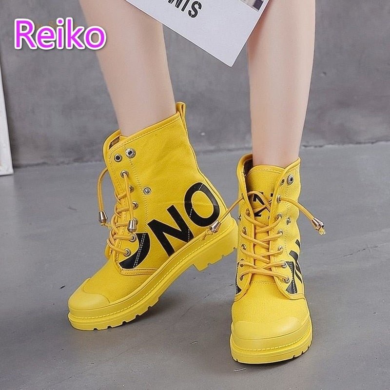 Women Candy-Colored High-Top Canvas Shoes Women's 2021 Summer Breathable  Casual British Style Fashionable Shoes botas de mujer