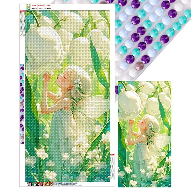 Lily Of The Valley Girl 40*80CM (Canvas) Full Round Drill Diamond Painting gbfke