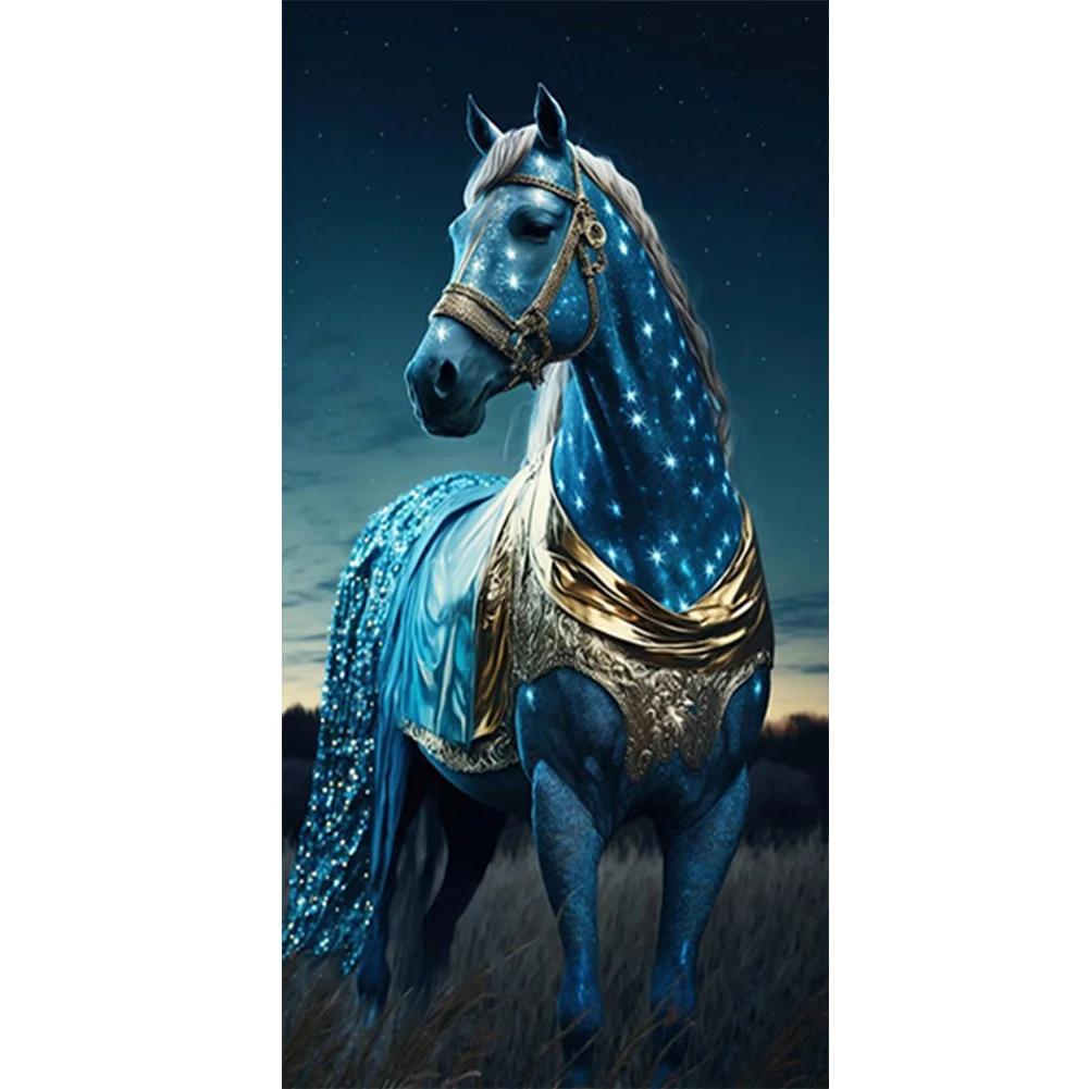 Big Size Round Diamond Painting - Horse(40*80cm)