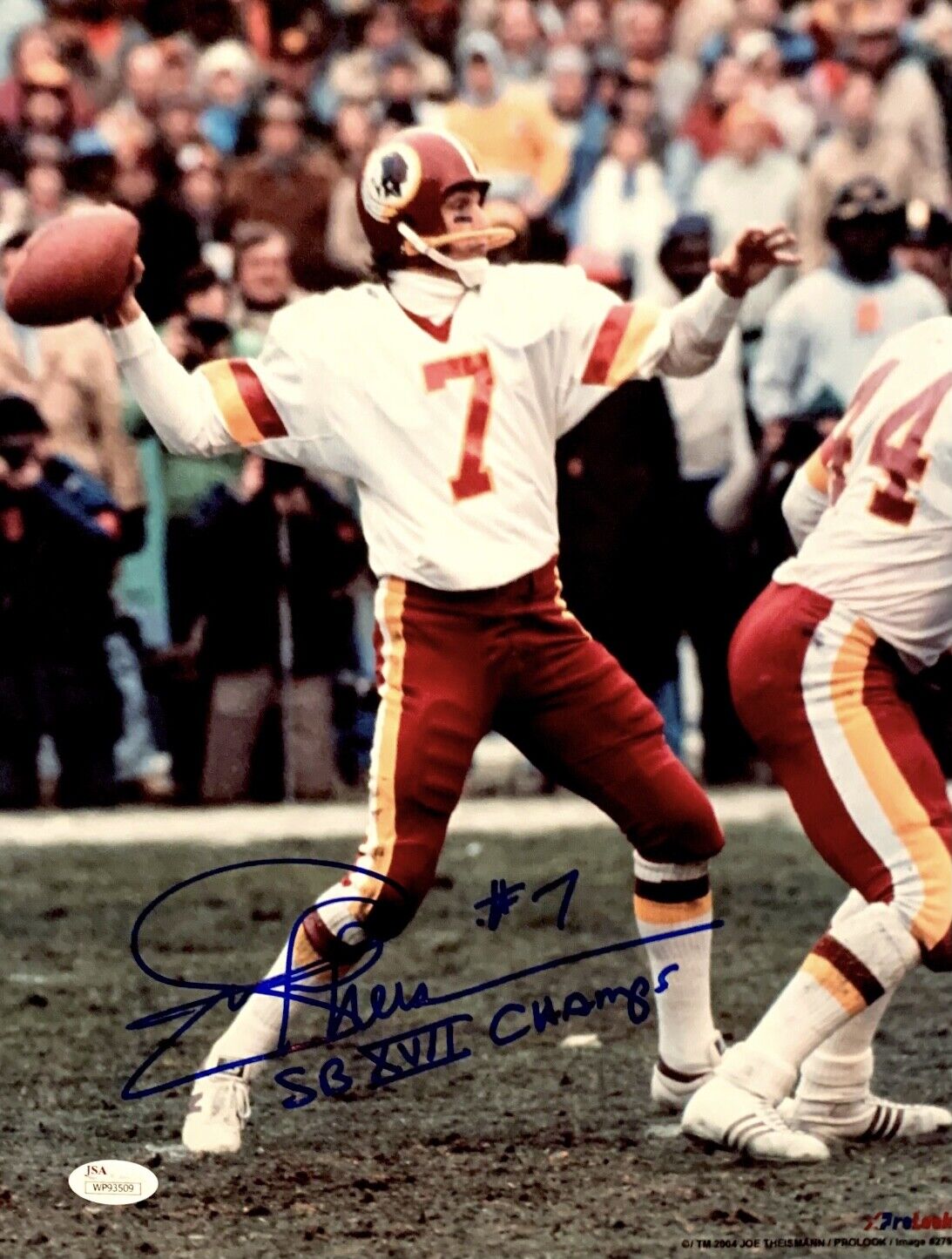 Joe Theismann Signed Washington Redskins 11x14 Photo Poster painting JSA WP93509 w/ Inscription