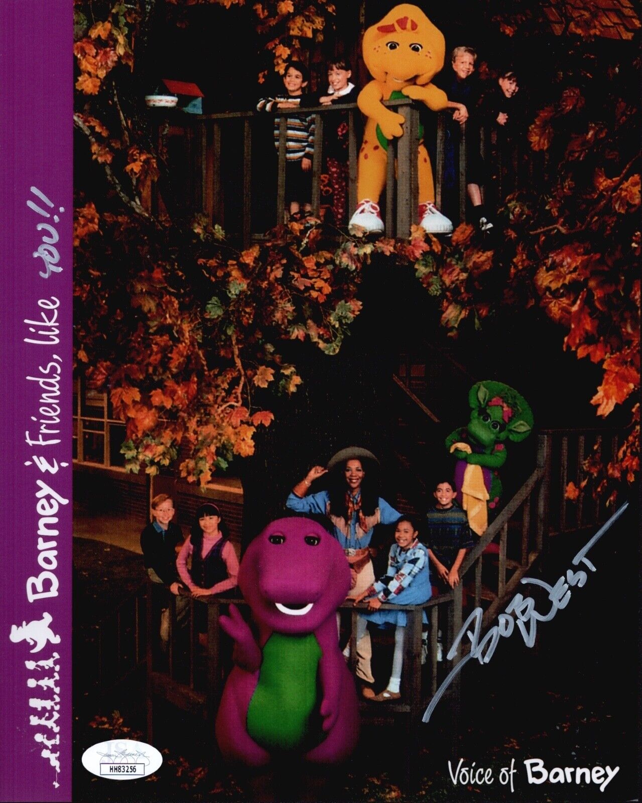 BOB WEST Signed BARNEY THE DINOSAUR 8x10 Photo Poster painting Autograph JSA COA Cert RARE