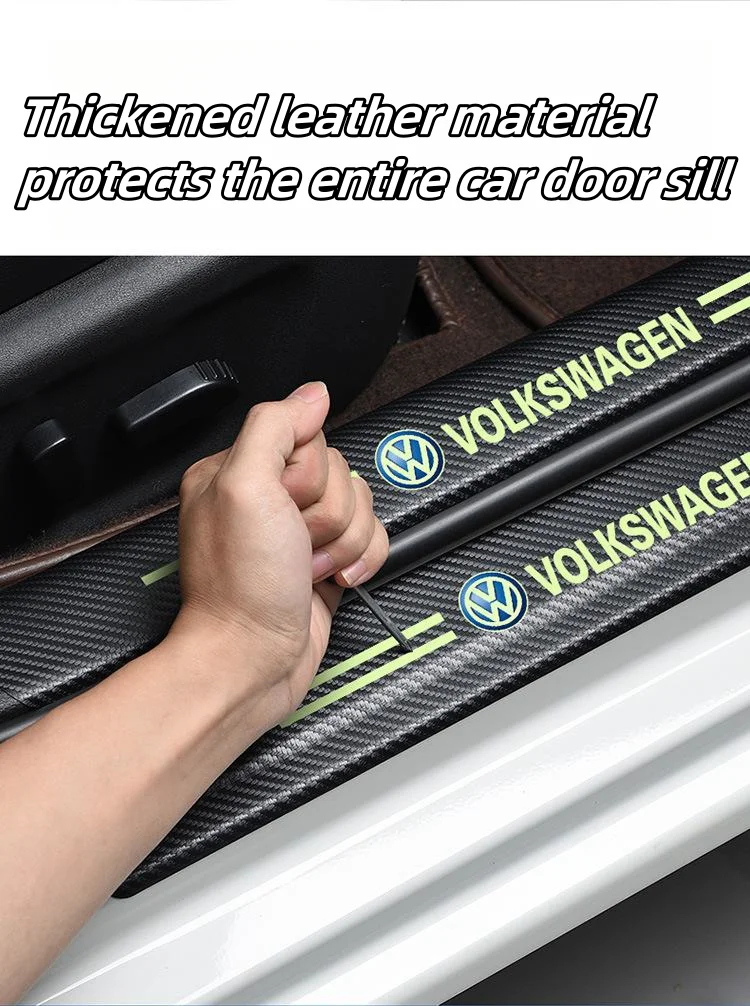 Carbon fiber luminous door sill strips