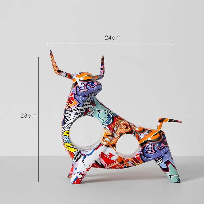 Creative Cattle Figurine Home Decor Statue Nordic Modern Living Room Office TV Cabinet Ornament Home Decoration Accessories