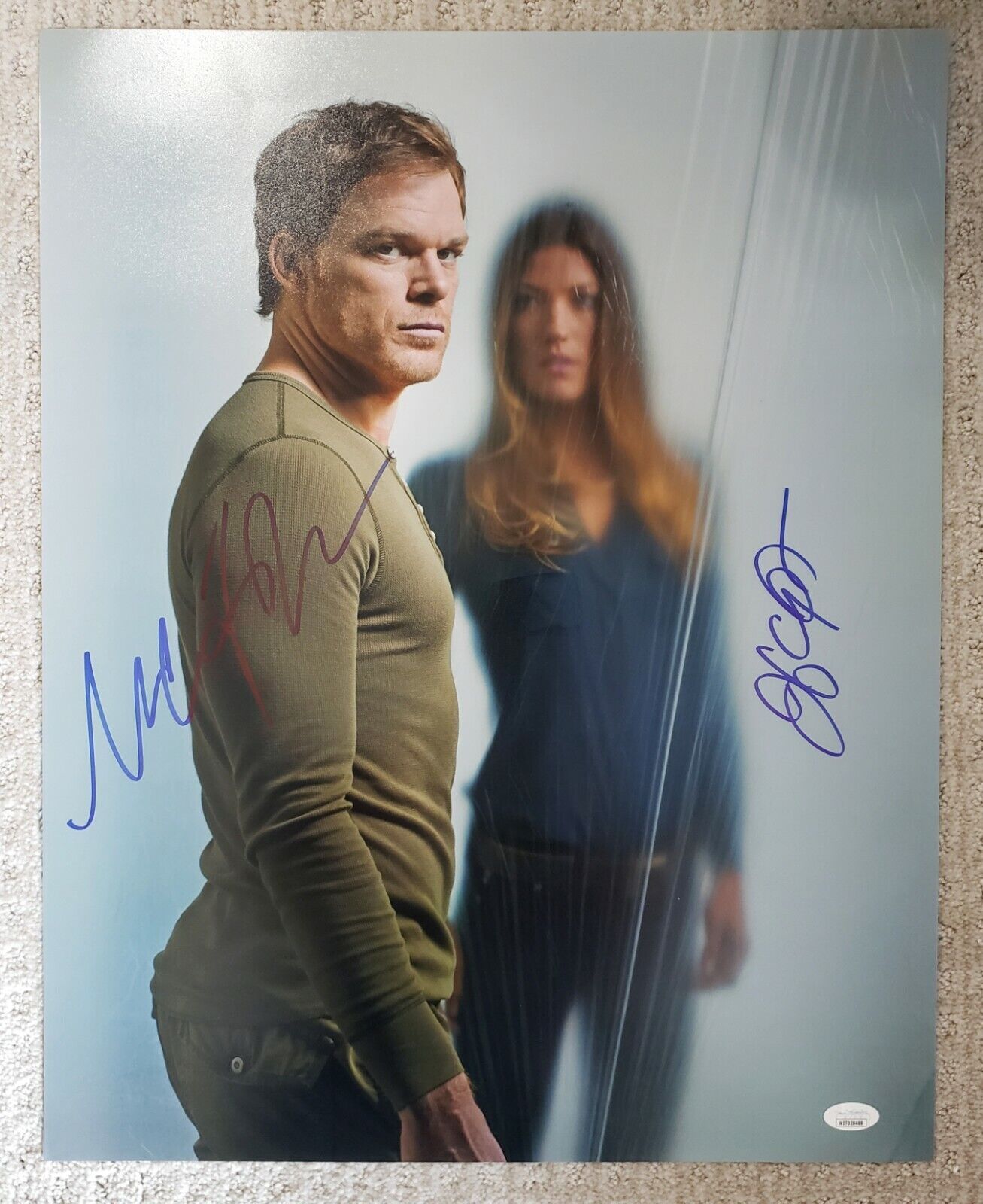 Michael C Hall & Jennifer Carpenter signed 16x20 Autograph Photo Poster painting. DEXTER. JSA