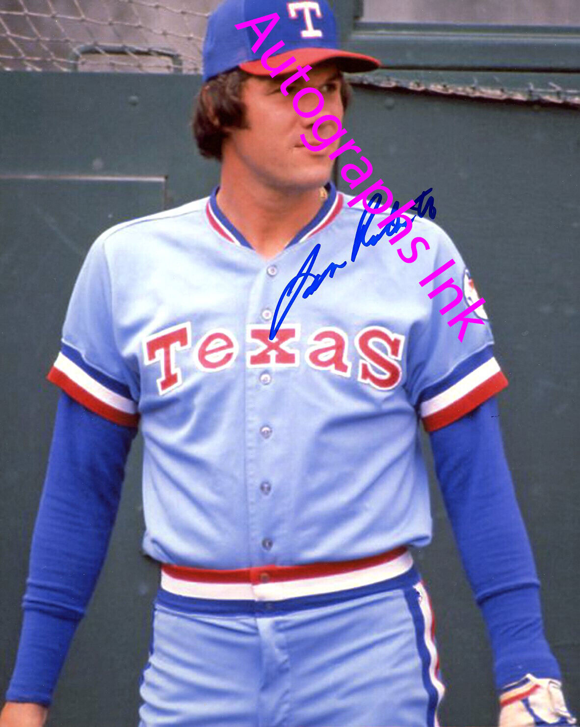 Leon Roberts autographed 8x10 Rangers In Person Fleer Negative #3