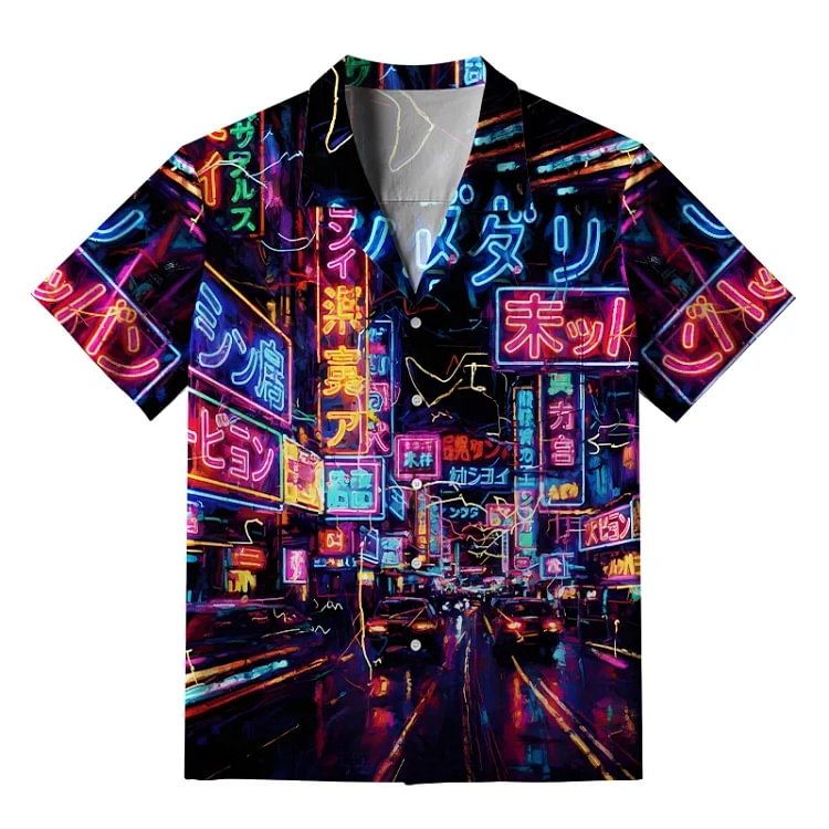 Tokyo Street Scene Aloha Hawaiian Shirt
