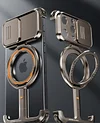 iPhone Slide Cover Protect Lens 360 Degree Rotating Bracket Frameless Magnetic Phone Case