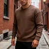 Men's Crew Neck Long-sleeved Sweatshirt, Casual Wear, Solid Color Pullover, Men's Tops for Spring, Autumn and Winter.