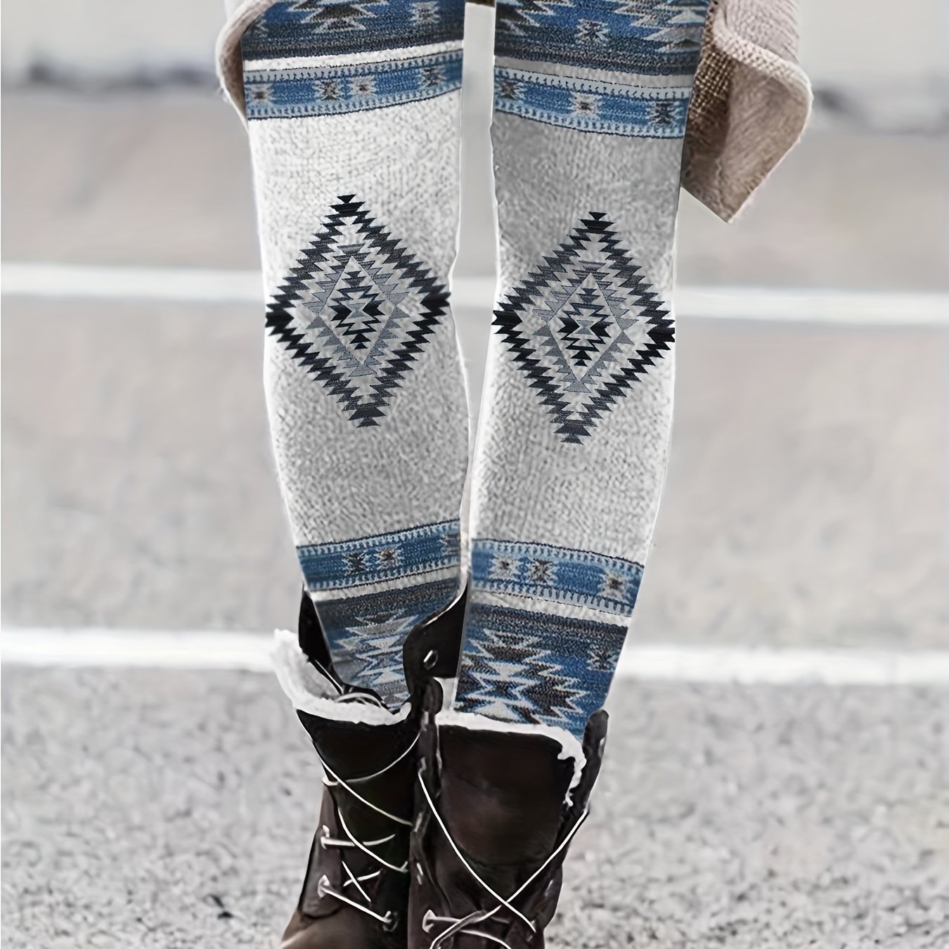 Aztec Ethnic Print Skinny Leggings, Casual Elastic Waist Stretchy Leggings, Women's Clothing