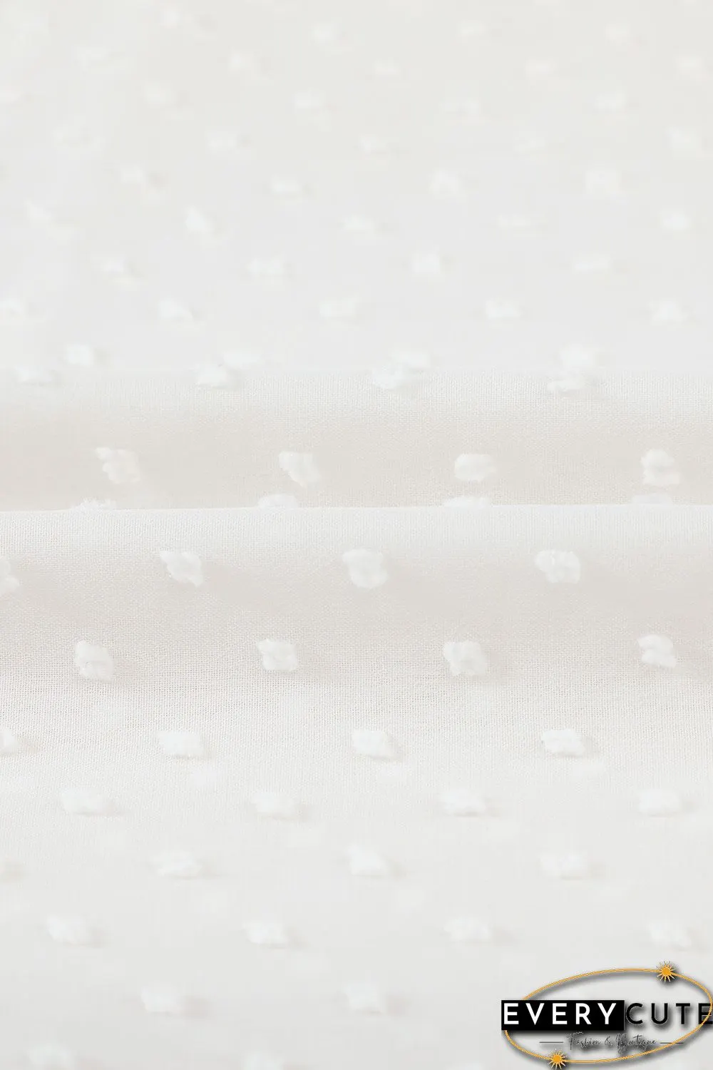 White Polka Dot Ruffled Buttoned Shirt