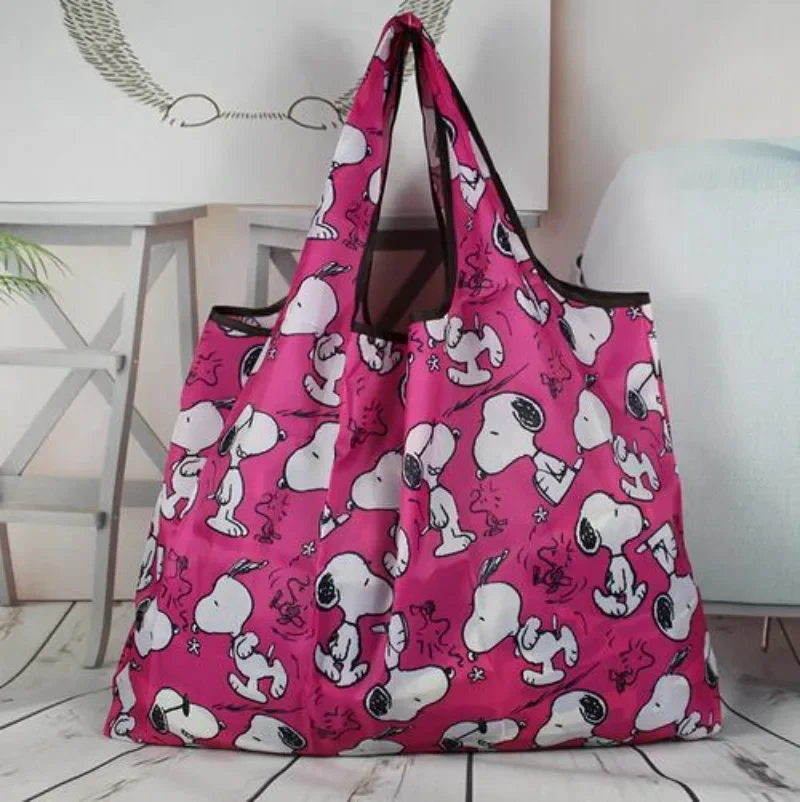 Snoopy Thick Large Tote ECO Reusable Portable Shoulder Handbags Waterproof Folding Pouch Shopping Bag Foldable A Cute Shop - Inspired by You For The Cute Soul 