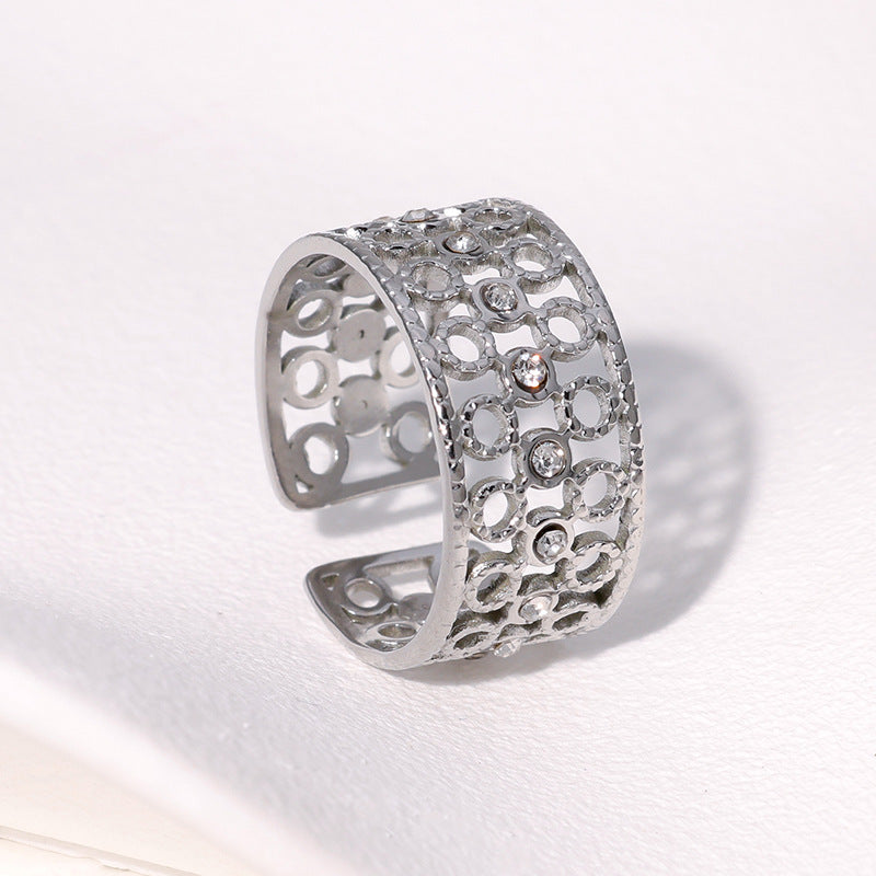 Open Ring Round Geometric Stainless Steel Electroplating Rings