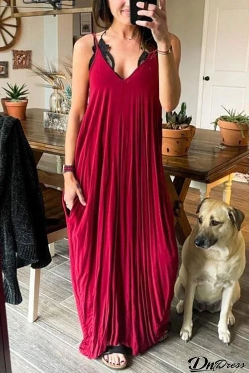 Pockets Slip Maxi Dress