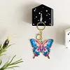 DIYMetal Double Sided Special Shaped Golden Butterfly Diamond Art Keyring Kits