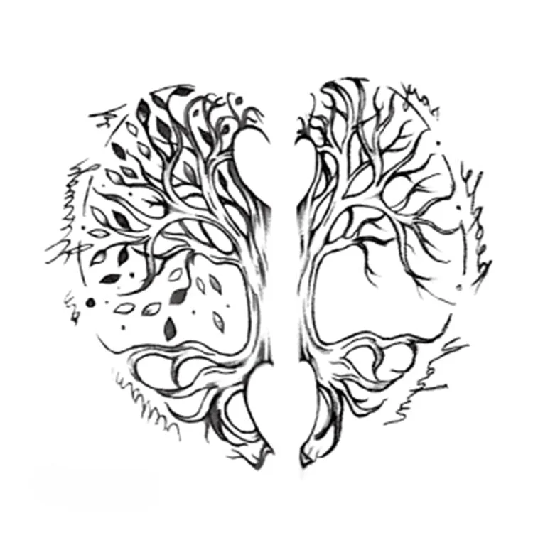 Tattoo sticker Temporary Drawing small Black White sketch Flowers flash Tatoo Body Art Fake Water Transfer Stickers to kid girl