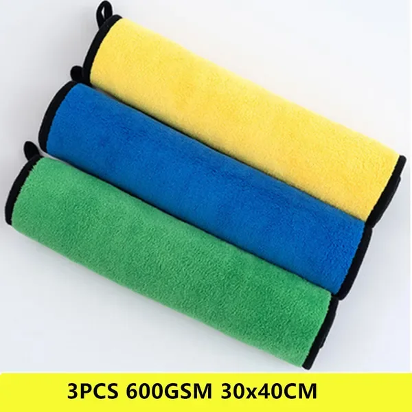 3PCS 600GSM Super Absorbent Microfiber Care Washin Towel Cleanin Cloth for Household and Car Washin, Dryin,