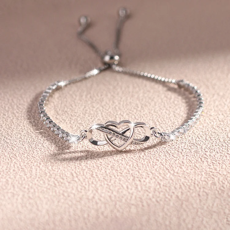 For Daughter - S925 Always Keep Me in Your Heart for You are Always in Mine Tennis Bracelet