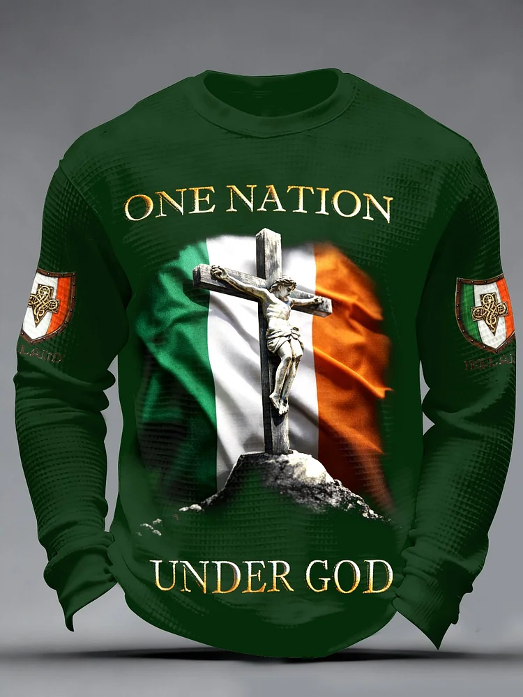 Men's Saint Patrick Printed Casual Long-Sleeved Top 