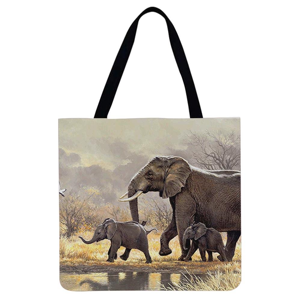 Linen Tote Bag -  Elephant