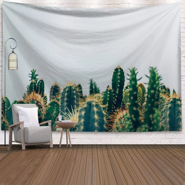 Cactus Succulents Tapestry Summer Succulents Wall Decor Tropical Landscape Wall Hanging Tapestries Picnic Blanket Wall Cloth