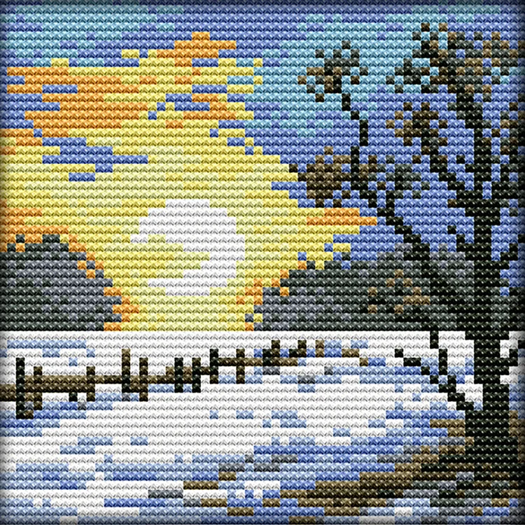 Joy Sunday Four Seasons In The Countryside - Printed Cross Stitch 14CT 16*16CM