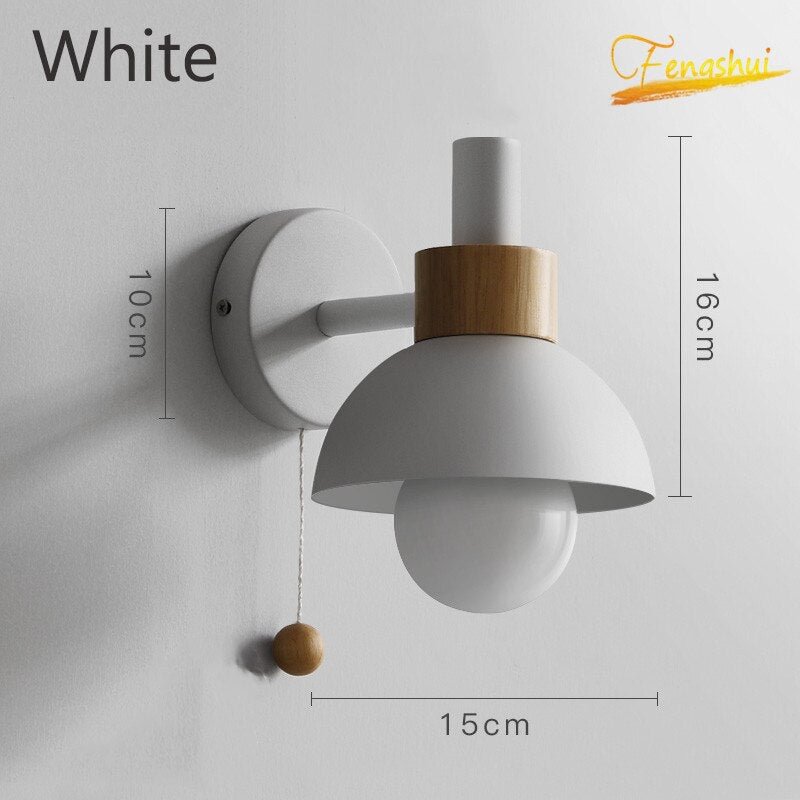 Nordic Minimalist Macaron Wall Lamp Modern Bedroom Aisle Interior Decoration LED Flashlight Single Head E27 Small Wall Lights