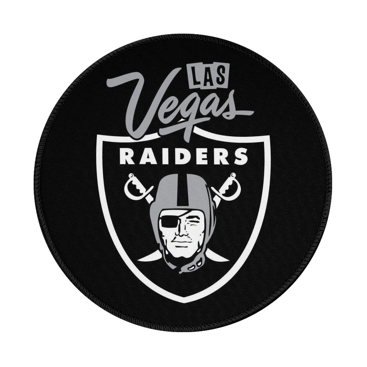 Las Vegas Raiders Black Non-Slip Rubber Round Mouse Pad