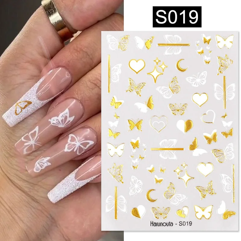 1PC Sexy Lady Shaped 3D Nail Stickers Character Face Image Leaves Flower Decals Slider Black White DIY Nail Art Decorarion-Nail Inspo