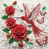 Rose und Bird DIY Kunsthandwerk Perlen-Diamant-Gem&auml;lde mit Rahmen 9,84x9,84 Zoll Diamant-Kunst-Perlen-Malset f&uuml;r Erwachsene Anf&auml;nger-Geschenkidee Heim