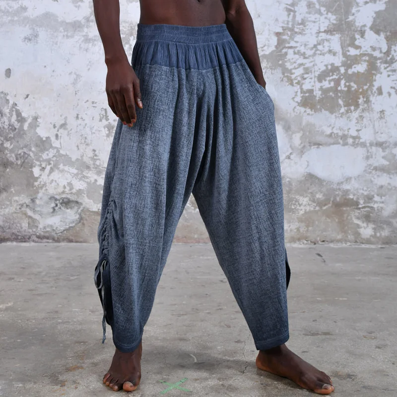 Men's Casual Cotton Linen Drawstring Pants-inspireuse