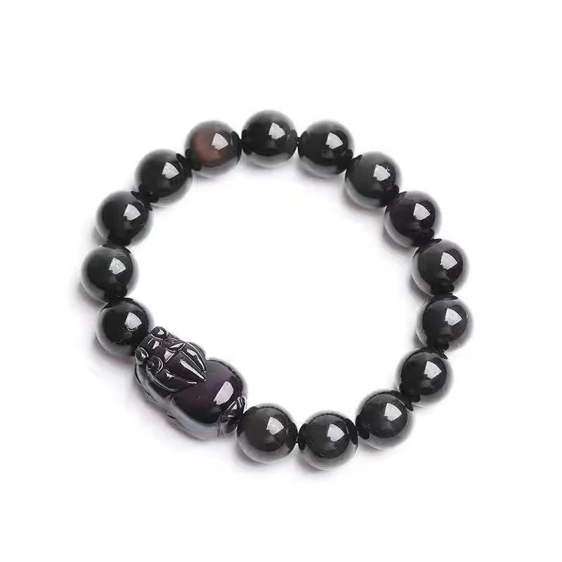 FengShui PiXiu Rainbow Obsidian Healing Bracelet