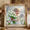Blumenengel speziell geformte 5D-DIY-Teilbohrer-Diamant-Kunst-Set-Dekoration 30x30cm