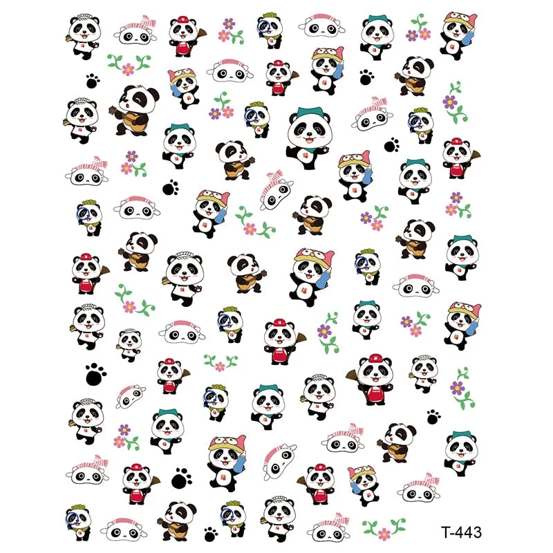 1Pcs Laser Ginkgo Leaf Self-adhesive Nail Sticker Lucky Four-leaf Clover Animal Cartoon Nail Art Sticker Decal Nail Charm Design