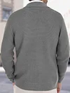 Men's Lapel Knitted V-Neck Double Breasted Sweater Cardigan Coat