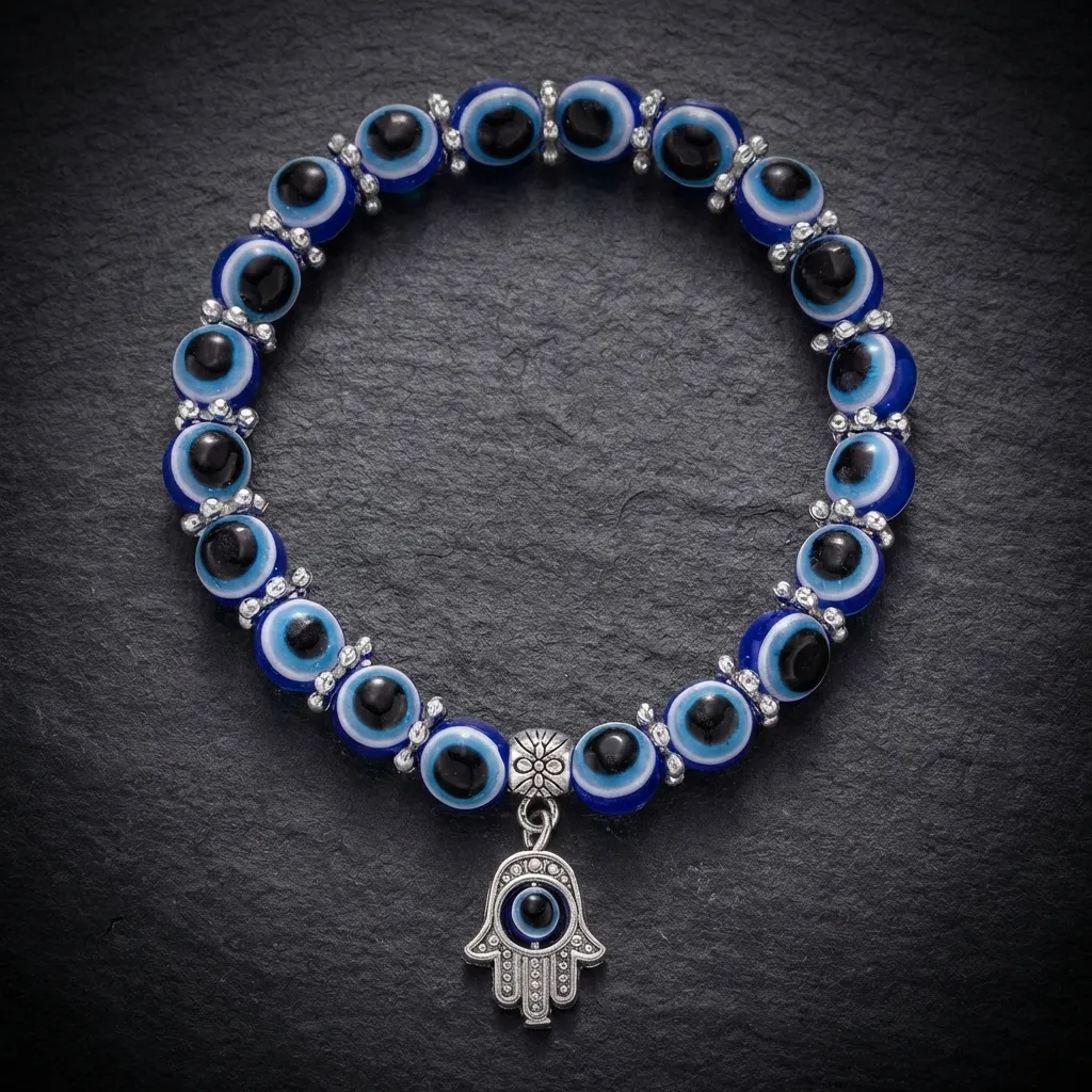 The Azure Guardian | Hamsa & Evil Eye Braided Bracelet Sacred Hamsa