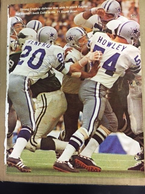 Mel Renfro Dallas Cowboys Star Vintage Signed Photo Poster painting(Rough Magazine Photo Poster painting) COA