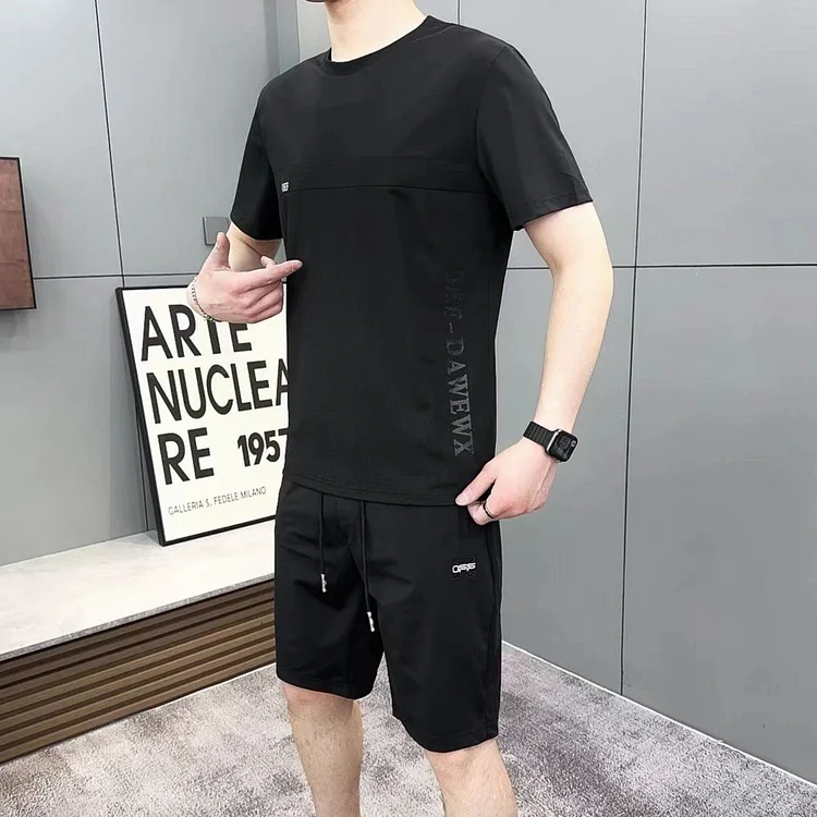 Men's Summer Ice Silk Breathable Short Sleeve Suit 