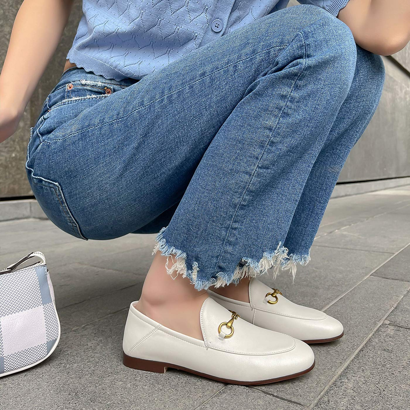 Women's Loafers Low Heel Flats Lady Work Mules Shoes-vocosishoes