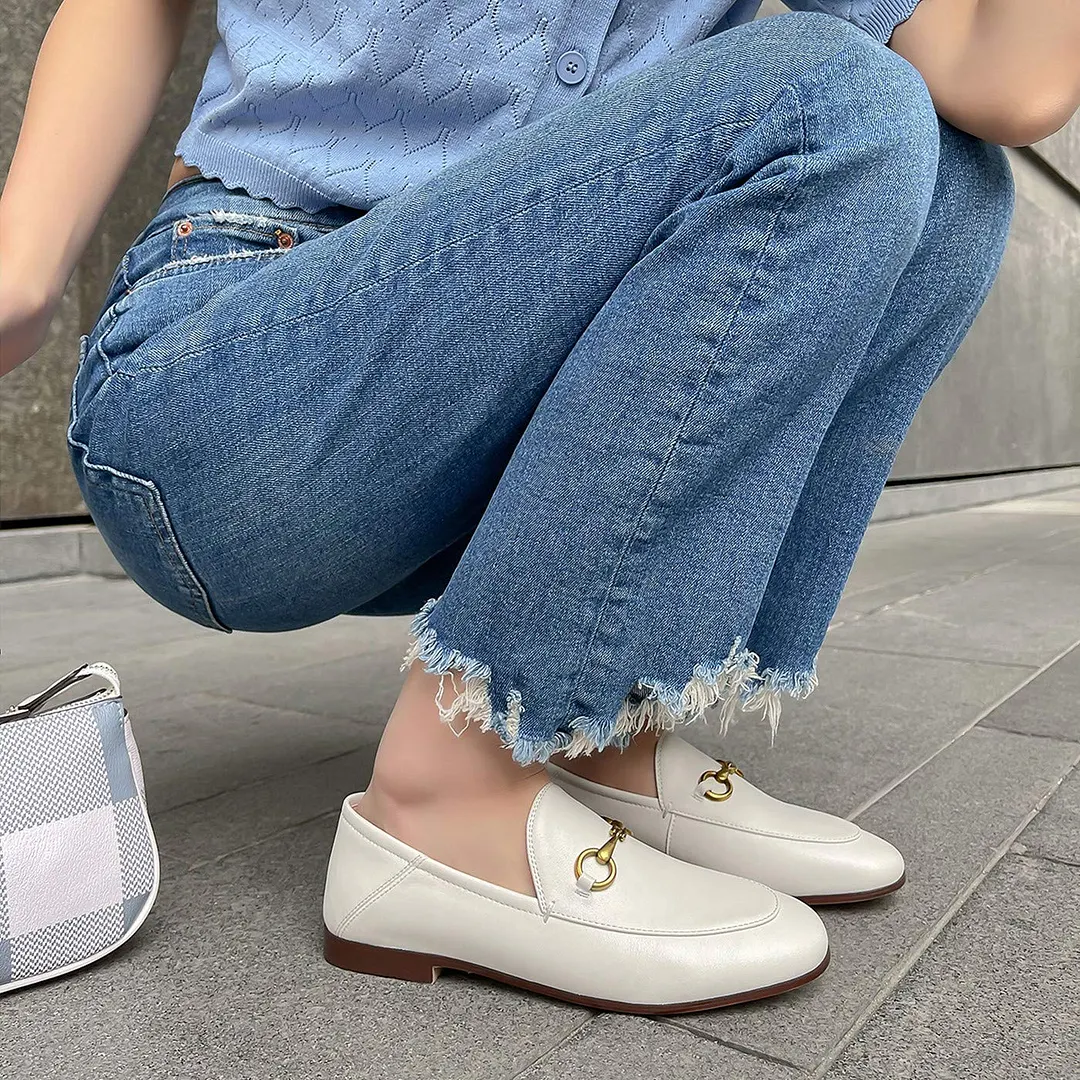 Women's Loafers Low Heel Flats Lady Work Mules Shoes-vocosishoes