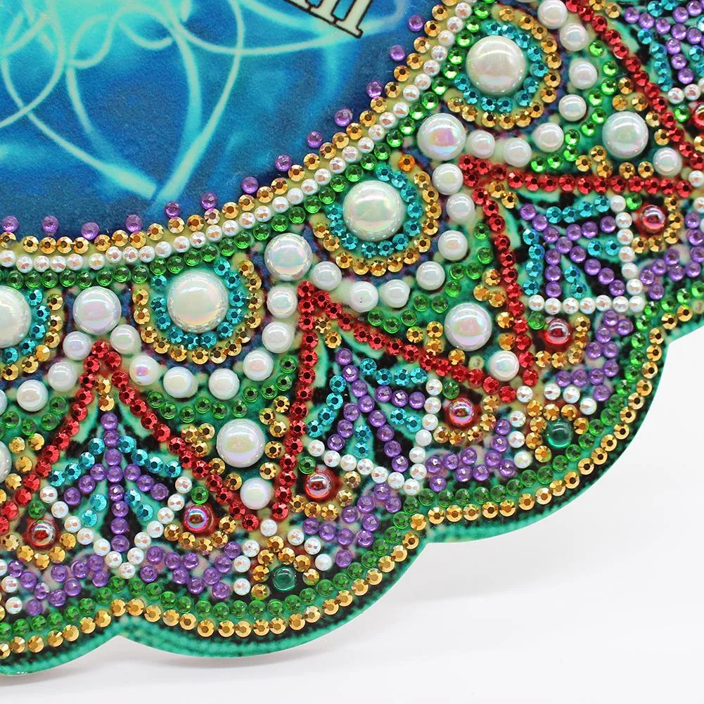 DIY Full Drill Special Shape Diamond Painting Datura Clock Cross Stitch