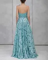 Sequined Tube Top Evening Dress