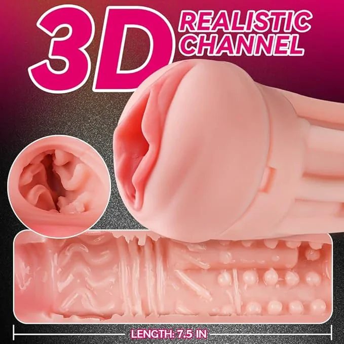Male Masturbator Cup Quiet Adult Sex Toys for Men Realistic Pocket Pussy Vagina Textured  Lifelike Soft
