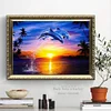 5D DIY Full Drill Diamond Painting Sunset Dolphin Cross Stitch Embroidery