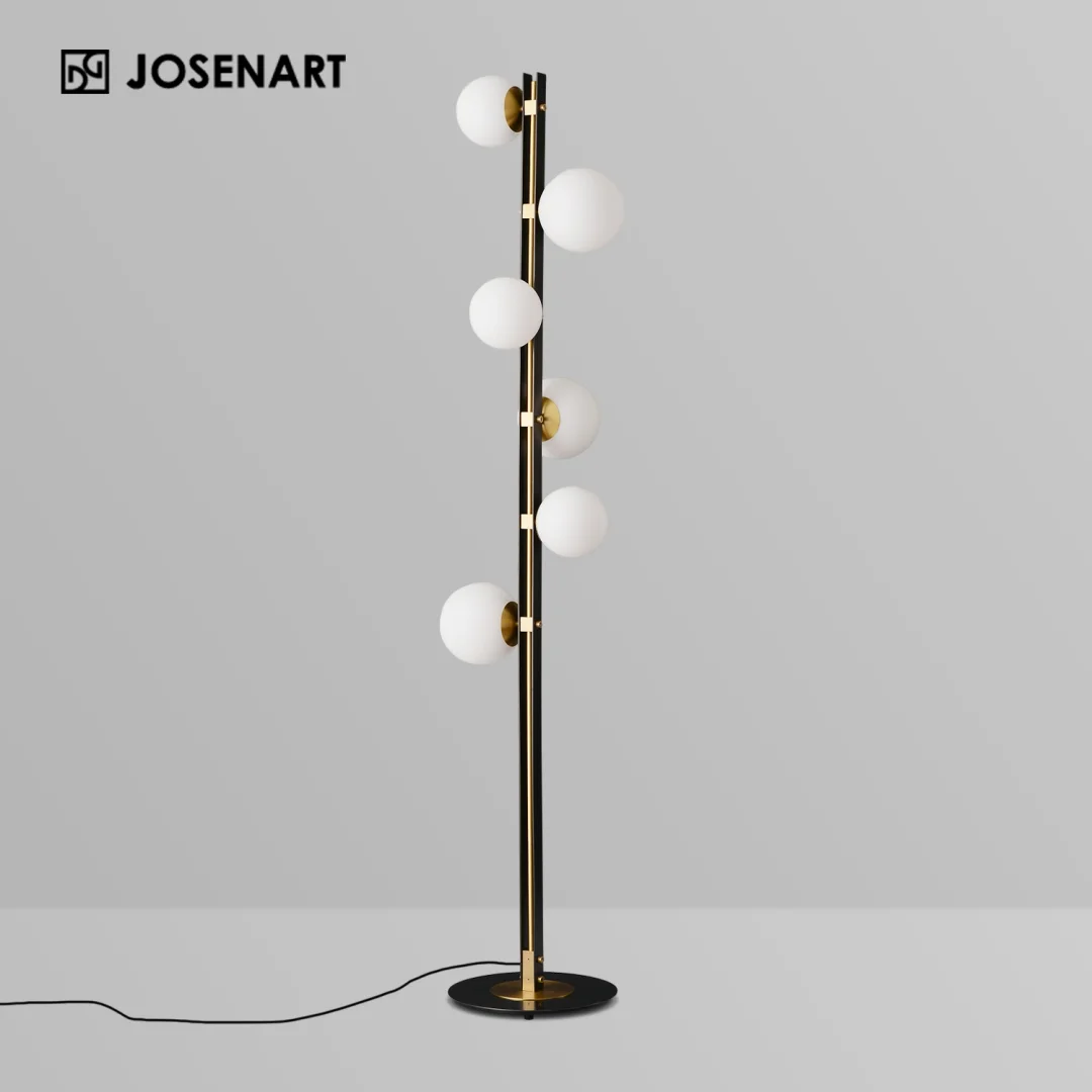 Mid Century Spiral Globe Floor Lamp JOSENART Josenart