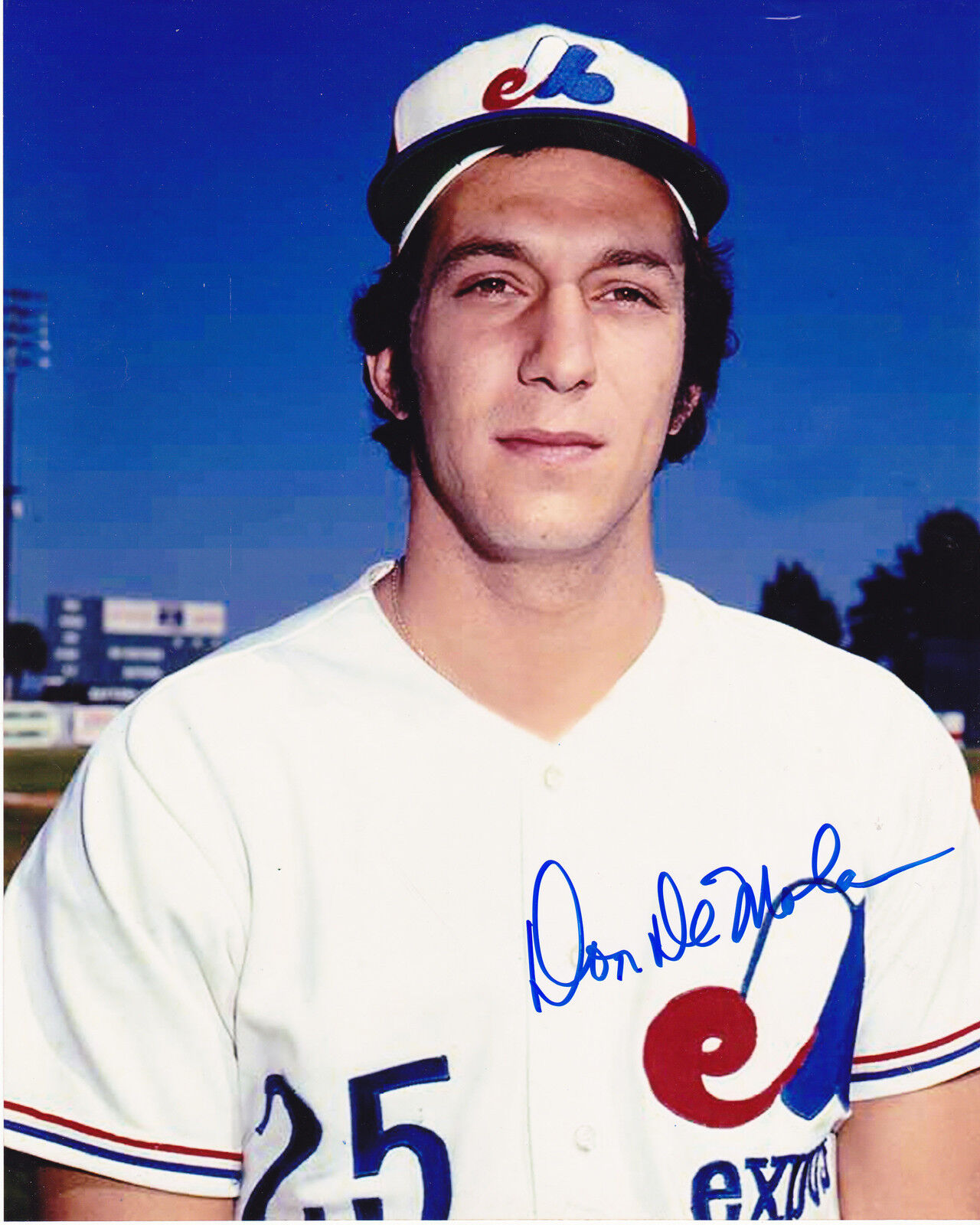 DON DEMOLA MONTREAL EXPOS ACTION SIGNED 8X10