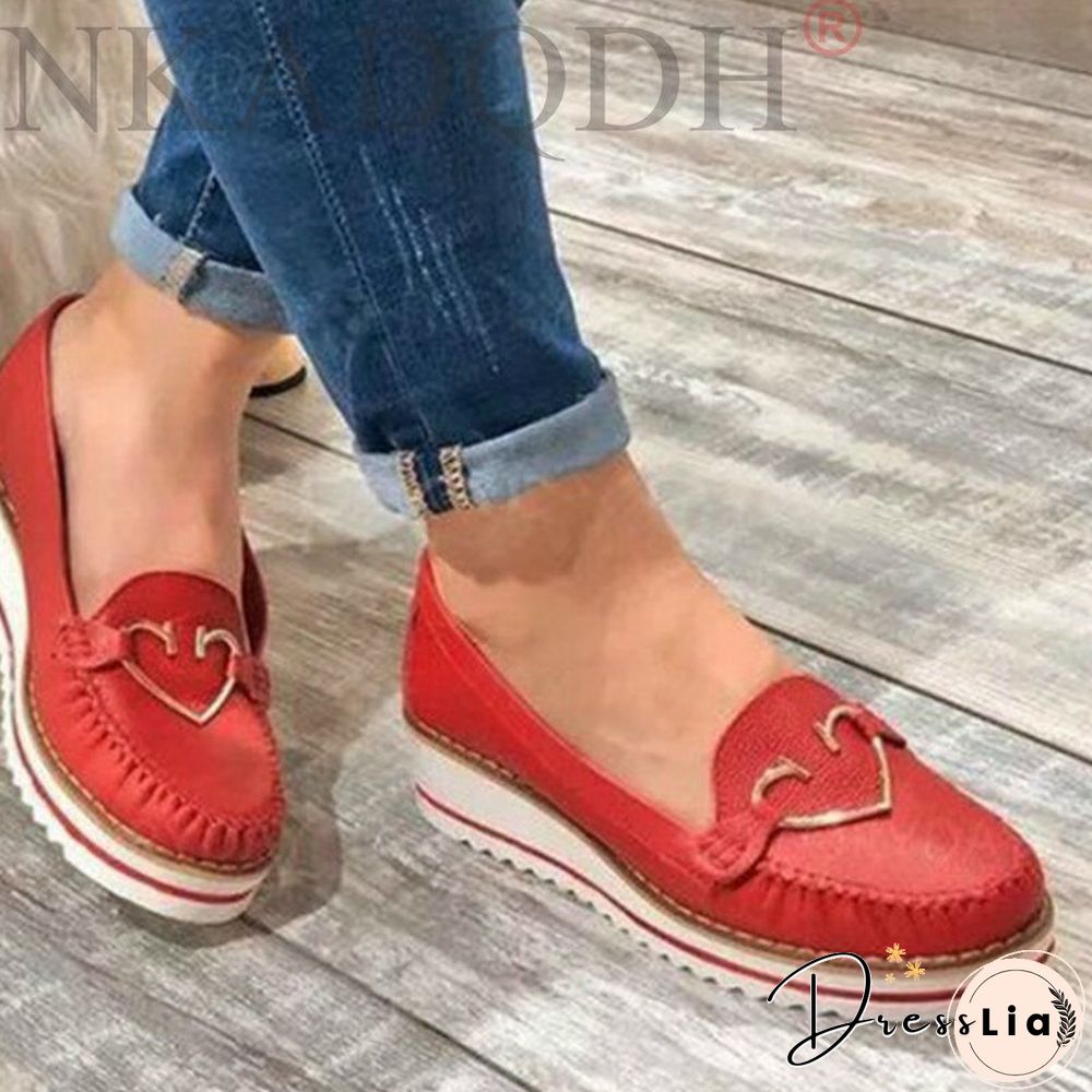 Women Loafers Platform Woman Slip on Sneakers Tassel Bowtie Women's Soft PU Leather Sewing Flat Female Shoes All Seasons